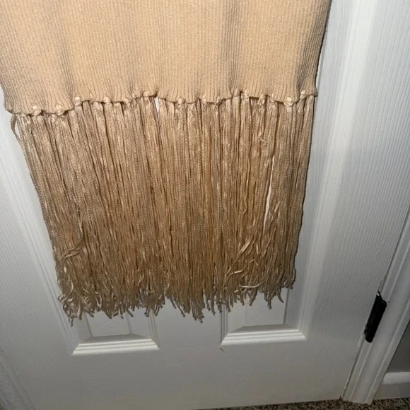 Lulus Delfi Yellow Color Block Fringe Sweater Midi Dress - Picture 8 of 11